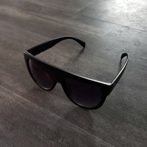 Black Matte Oversized Flat Top Sunglasses